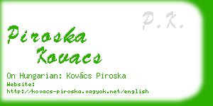 piroska kovacs business card