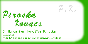 piroska kovacs business card